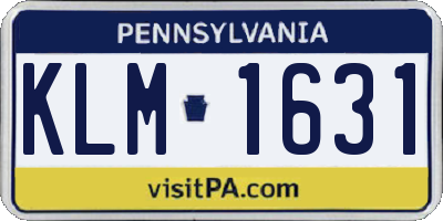 PA license plate KLM1631