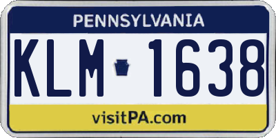PA license plate KLM1638