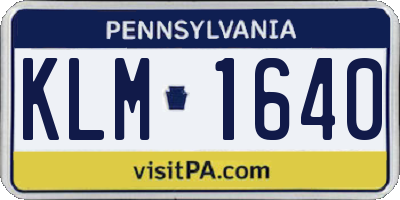 PA license plate KLM1640