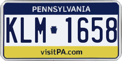 PA license plate KLM1658