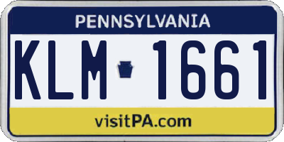 PA license plate KLM1661