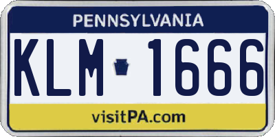 PA license plate KLM1666