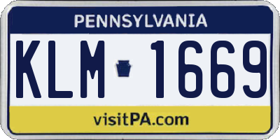 PA license plate KLM1669