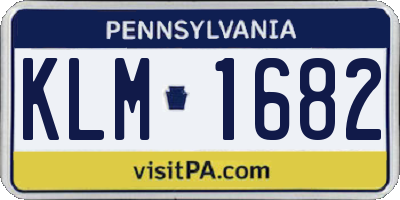 PA license plate KLM1682
