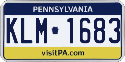 PA license plate KLM1683