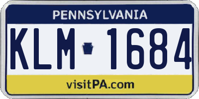 PA license plate KLM1684