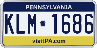 PA license plate KLM1686