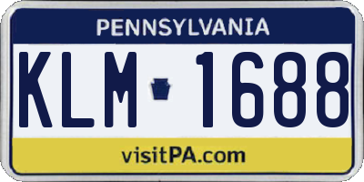 PA license plate KLM1688