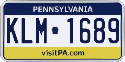 PA license plate KLM1689