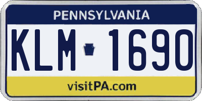 PA license plate KLM1690