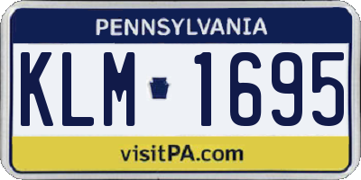 PA license plate KLM1695