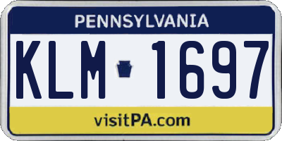 PA license plate KLM1697