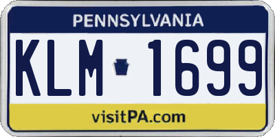PA license plate KLM1699