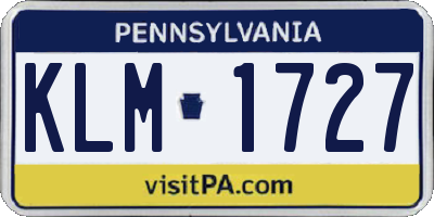 PA license plate KLM1727