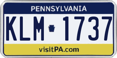PA license plate KLM1737