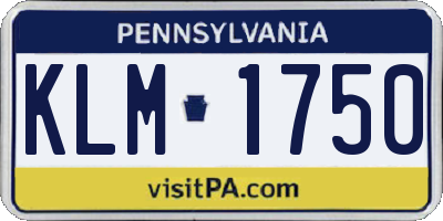 PA license plate KLM1750