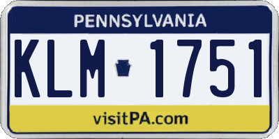 PA license plate KLM1751
