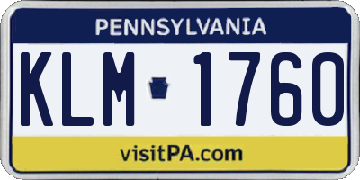 PA license plate KLM1760