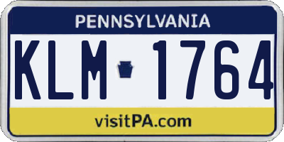 PA license plate KLM1764