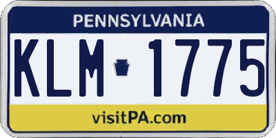PA license plate KLM1775