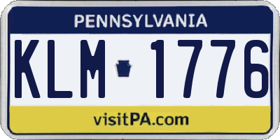 PA license plate KLM1776