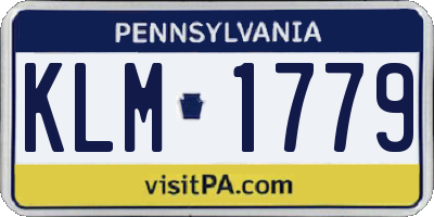 PA license plate KLM1779