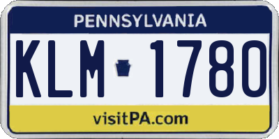 PA license plate KLM1780
