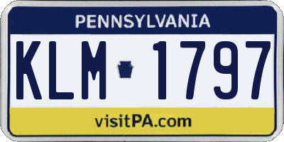 PA license plate KLM1797