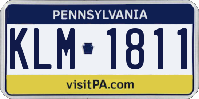 PA license plate KLM1811
