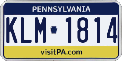 PA license plate KLM1814