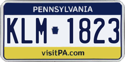 PA license plate KLM1823