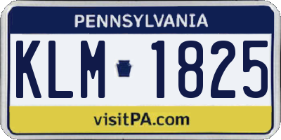PA license plate KLM1825