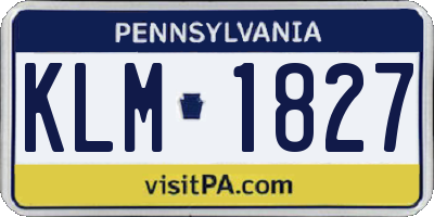 PA license plate KLM1827