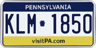 PA license plate KLM1850
