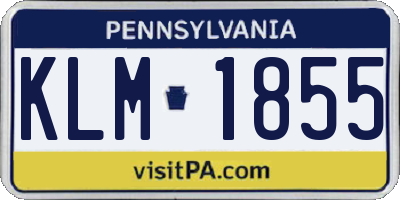 PA license plate KLM1855