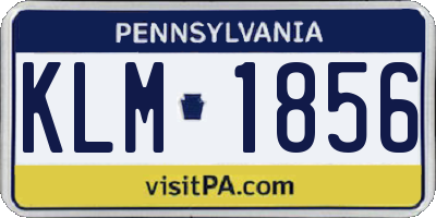 PA license plate KLM1856
