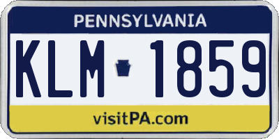 PA license plate KLM1859