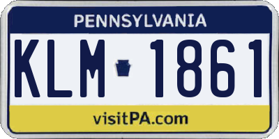 PA license plate KLM1861
