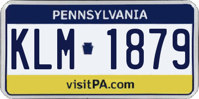 PA license plate KLM1879