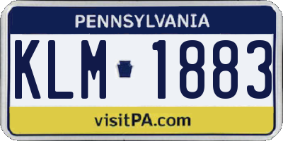 PA license plate KLM1883