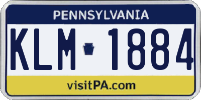 PA license plate KLM1884