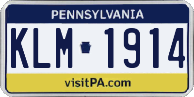 PA license plate KLM1914