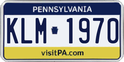 PA license plate KLM1970