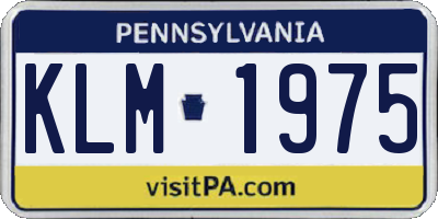 PA license plate KLM1975