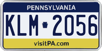 PA license plate KLM2056