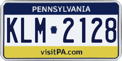 PA license plate KLM2128