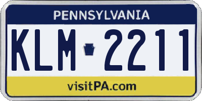 PA license plate KLM2211