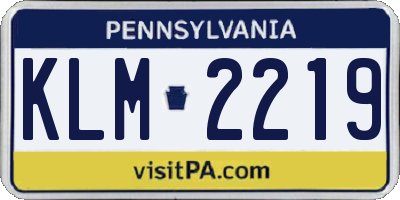 PA license plate KLM2219