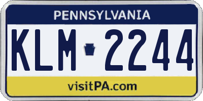PA license plate KLM2244