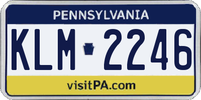 PA license plate KLM2246